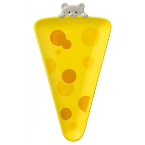 小皿 サンカクプレート ピザ チーズ Decole(デコレ) 【猫 ねこ ネコ cat キャット ねずみ ネズミ 柄 お皿 小皿 子皿 取り分け皿 プレゼント 女性 男性 おしゃれ 食器 動物 雑貨 かわいい 可愛い