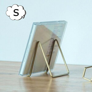 ディスプレイスタンド S アンティークゴールド 雑誌 タブレット スマホ置き 文房具 事務用品 ポストカード メモスタンド おしゃれ メモ カード立て スタンド シンプル カードスタンド メモ