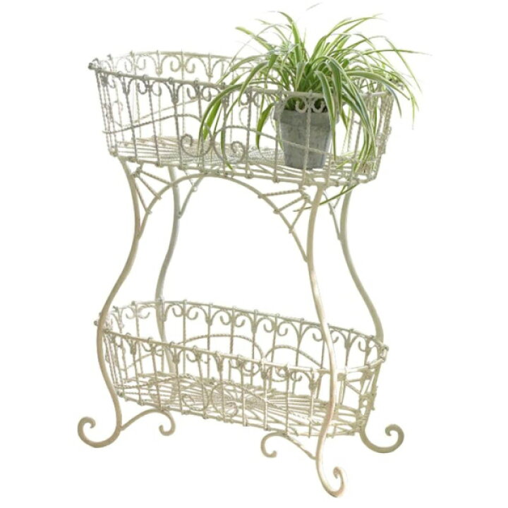 楽天市場】【特典付き】 プランタースタンド 花台 2段 バスケット  
