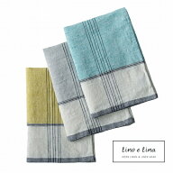 リーノエリーナ リノエリーナ キッチンクロス シャルパント Lino e Lina ブルー イエロー グレー キッチ…