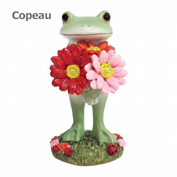 楽天市場 コポー ガーベラを持つカエル Copeau 花 ガーベラ 春 雑貨 置き物 置物 オブジェ ガーデン雑貨 インテリア雑貨 小物 マスコット ミニチュア かえる カエル フロッグ Frog ポイント10倍 メルシープレゼント 雑貨屋