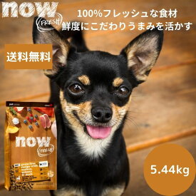 【選べるサンプル3個プレゼント付き】送料無料NOW FRESHナウフレッシュ アダルト5.44kgNOW FRESH 成犬 正規品 ドッグフード ペットフード ドライフード グレインフリー　中粒 穀物不使用 送料無料 中型犬 大型犬 送料無料