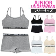 【訳あり】ジュニア向け 下着上下セット 肩ひも調整式 スポーツブラ ローライズ ボクサーパンツ 2点セッ…