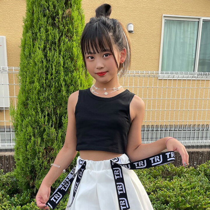 ショート丈 タンクトップ ノースリーブ 女の子 子供服 キッズ 無地 110cm〜160cm ブラック/ホワイト ダンスタンクトップ お腹見せ へそ出し ダンストップス へそだし タンク レッスンウェア レッスン着 おしゃれ女子 ダンス衣装 ヒップホップ マーキュリー ... ハーフトップ キッズ 女の子 へそ出し ファーストブラ タンクトップ ダンス衣装