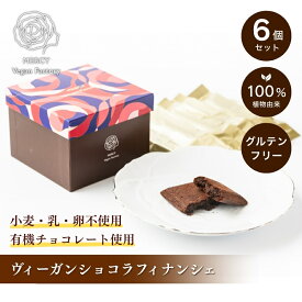 有機チョコレート使用 ヴィーガン ショコラフィナンシェ 6個セット 100%植物性 グルテンフリー ビーガン ヴィーガンチョコレート プラントベース アレルギー 小麦 乳 卵 不使用 低カロリースイーツ ヘルシーデザート ベジタリアン 菜食 エシカル ギフト プレゼント 贈答