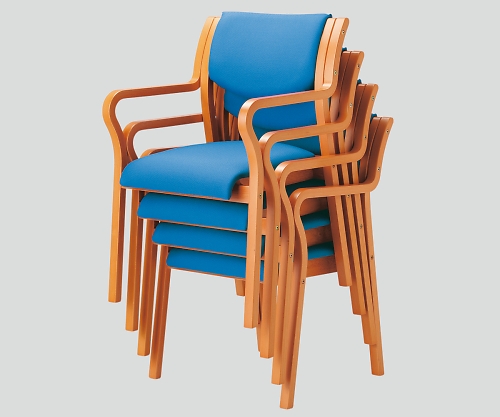 木製椅子（ビニールレザー張りタイプ） 角背 ブルー MW-310 （VG1）PBU 1個【条件付返品可】 イス・チェア用部品