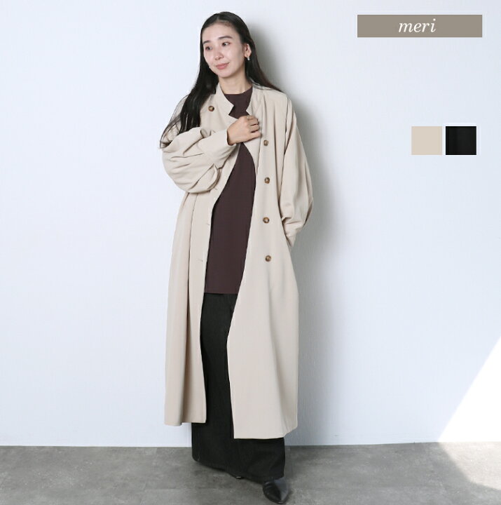 楽天市場】バルーン袖トレンチコート : meri