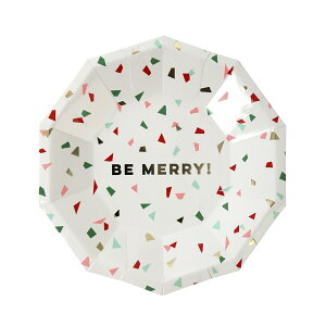 【クリスマス】クリスマスクリスマスペーパープレート BE MERRY 紙皿 おしゃれ かわいい 誕生日会 クリスマスパーティ 使い捨て紙皿 テーブルコーディネート merimeri メリメリ サプライズパー