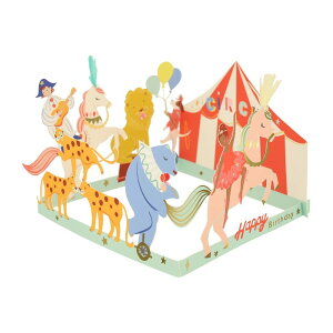 o[Xf[J[h aJ[h Birthday Cards  킢 T[JX  ܂肽ݎ O[eBOJ[h AJ[h bZ[WJ[h merimeri  Happy Birthday Circus Concertina Card