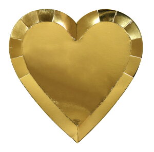 Meri Meri  y[p[v[g S[h 22.5x22.5cm GOLD HEART PLATE 167194 (45-3140) 8 p[eB[M ĝĎM M M킢 z[p[eB[