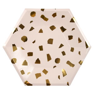 Meri Meri  y[p[v[g sN 26x22.5cm PINK CONFETTI PLATE 168652 (45-3302) 8 p[eB[M ĝĎM M M킢 z[p[eB[