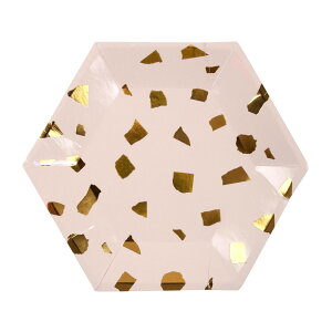 Meri Meri  y[p[v[g sN 22x19.5cm PINK CONFETTI PLATE 168661 (45-3303) 8 p[eB[M ĝĎM M M킢 z[p[eB[