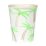 Meri Meri メリメリ ペーパーカップ ホワイト 直径約8cmx高さ9cm PALM TREES CUP 169642 (45-3322) 8個入