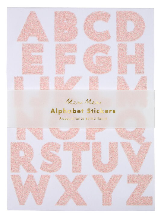 楽天市場 Pink Glitter Alphabet Stickers S 10 S アルファベット シール デコ デコレーション 手作り アルバム スクラップブッキング ラメ Meri Meri 楽天市場店