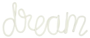 WIRE WOOL DEC DREAM 夢 一筆書き 筆記体 羊毛 紐 白 窓 ベランダ ベッド 棚 柵 装飾 bed 部屋 取っ手 ウェルカムボード プレゼント 誕生日 ギフト 祝い 揺れる おもちゃ