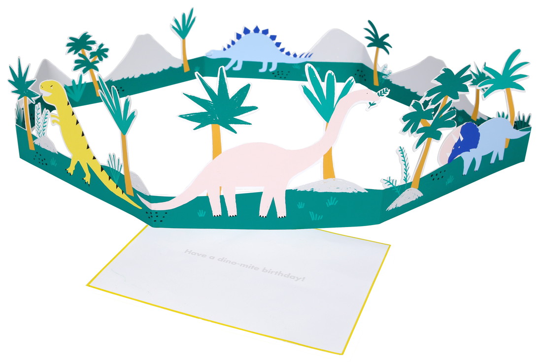 春の新作続々 merimeriのおしゃれでかわいいバースデーカード 誕生日のプレゼントにも Meri メリメリ 完全送料無料 恐竜 誕生日 バースデーカード 折り畳み式 Birthday Card