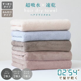 【即納！1枚299円！半額クーポンで】2枚セット ヘアドライタオル タオル マイクロファイバー 超高吸水 速乾 ヘアタオル お風呂上がり ドライタオル 吸水タオル 早く 乾く ターバン 髪 ヘアードライタオル ヘアドライ 時短 髪の毛 速乾 乾きやすいタオル 美髪 髪