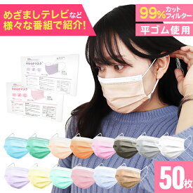 楽天市場 不織布マスク カラー 50枚の通販