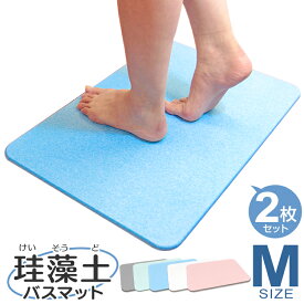 【最大2,000円OFFクーポン】［2枚セット］珪藻土バスマット バスマット 珪藻土 マット 珪藻土マット Mサイズ 40cm 珪藻土 バスマット 足拭きマット 足ふきマット お風呂マット 吸水 速乾 おしゃれ かわいい バス用品 清潔 綺麗 おしゃれ かわいい