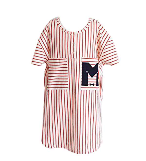 ミニロディーニ Tシャツワンピ 北欧子供服 Mini Rodini ストライプ ベースボール Tシャツ レッド Stripe Baseball Tee Red