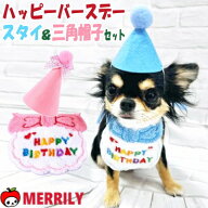 犬 誕生日 ハッピー バースデー スタイ 三角 帽子 セット 犬の帽子 お祝い プレゼント 衣装 コスプレ 被…