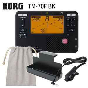 KORG�`���[�i�[���g���m�[�� TM-70F BK �u���b�N + �`���[�i�[�}�C�N CM-400 �{���ʑ�g���[+�В��P�[�X �Z�b�g �R���O ���t�y �u���o�� �`���[�i�[