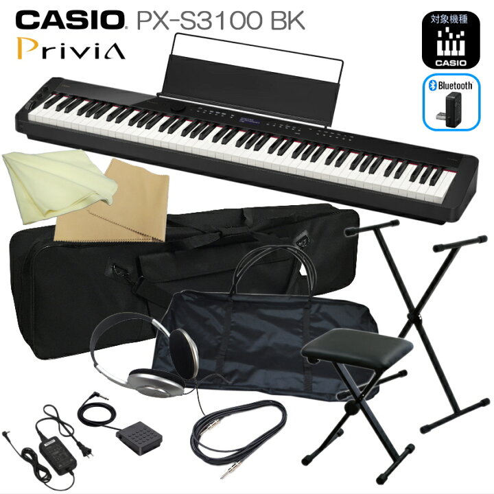 楽天市場】カシオ 電子ピアノ 88鍵盤 ブラック PX-S3100 CASIO 多機能 