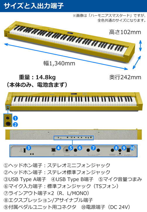 楽天市場】CASIO 電子ピアノ Privia PX-S7000BK ブラック「デザイン 