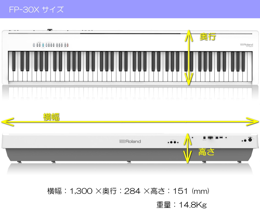 楽天市場】ローランド 電子ピアノ FP-30X ホワイト Roland 88鍵