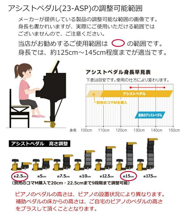 楽天市場】アシストペダル＆足台 黒【調整範囲が広い】23-AS BK 身長 