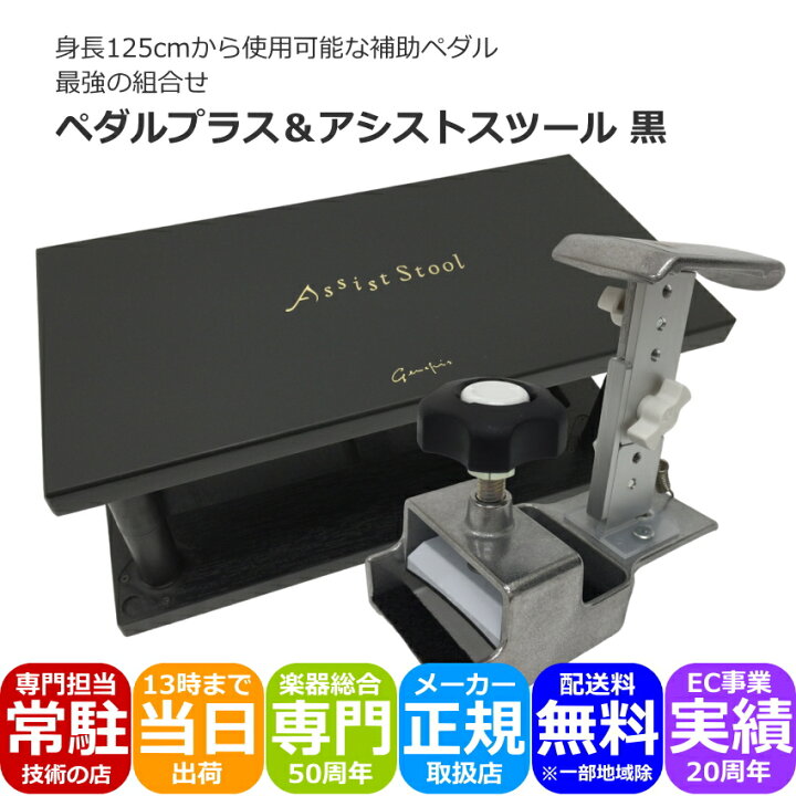 楽天市場】ピアノ補助ペダル＆足台 黒色【セパレートタイプ】ペダル 