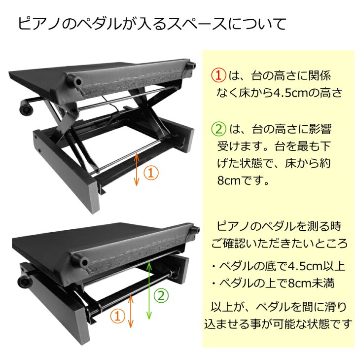 楽天市場】ピアノ補助台【レバー昇降】UP-S：小型足置き台 : 楽器の 