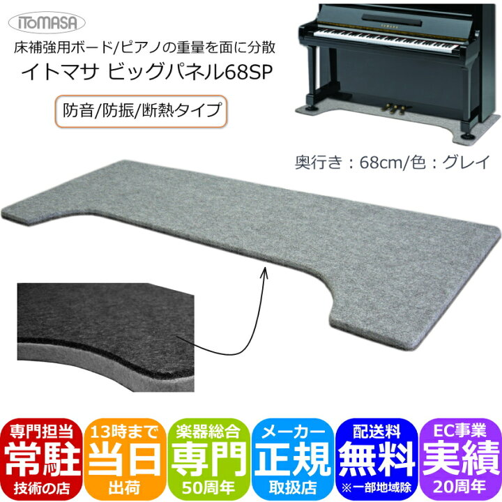 楽天市場】定番【防音/断熱】ピアノ用 床補強ボードSP グレイ「160×68 