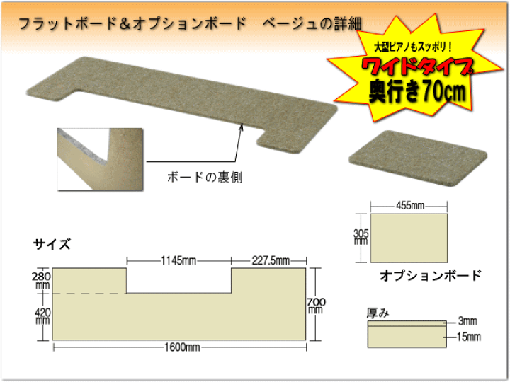 楽天市場】【ワイド：70cmタイプ】ピアノ用 床補強ボード＆補助台用