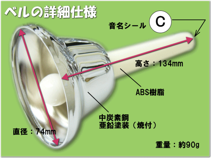 楽天市場】KC ミュージックベル シルバー23音 MB23K/S 【ギグケース