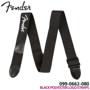 Fender M^[Xgbv 2'' BLACK POLYESTER LOGO STRAP with WHITE LOGO 0990662080 tF_[y[֑z