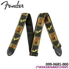 Fender ギターストラップ 2'' MONOGRAMMED STRAP 0990681000 Black/Yellow/Brown モノグラム フェンダー