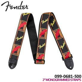 Fender ギターストラップ 2'' MONOGRAMMED STRAP 0990681500 Black/Yellow/Red モノグラム フェンダー