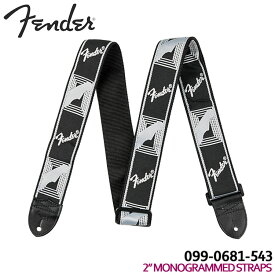 Fender ギターストラップ 2'' MONOGRAMMED STRAP 0990681543 Black/Light Grey/Dark Grey モノグラム フェンダー