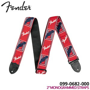 Fender M^[Xgbv 2'' MONOGRAMMED STRAP 0990682000 Red/White/Blue mO tF_[