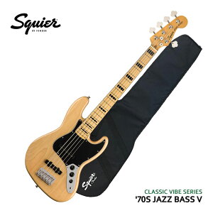 Squier ベースギター エレキベース Classic Vibe '70s Jazz Bass V NAT 5弦ジャズベース スクワイヤー