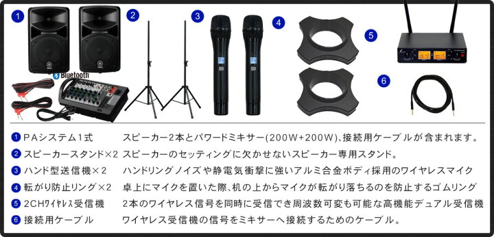 楽天市場】YAMAHA ヤマハ 簡易PAセット Bluetooth対応&出力400W (壊れ 