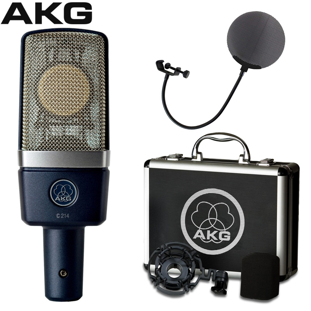 楽天市場】AKG C214 コンデンサーマイク + メタルポップガードセット