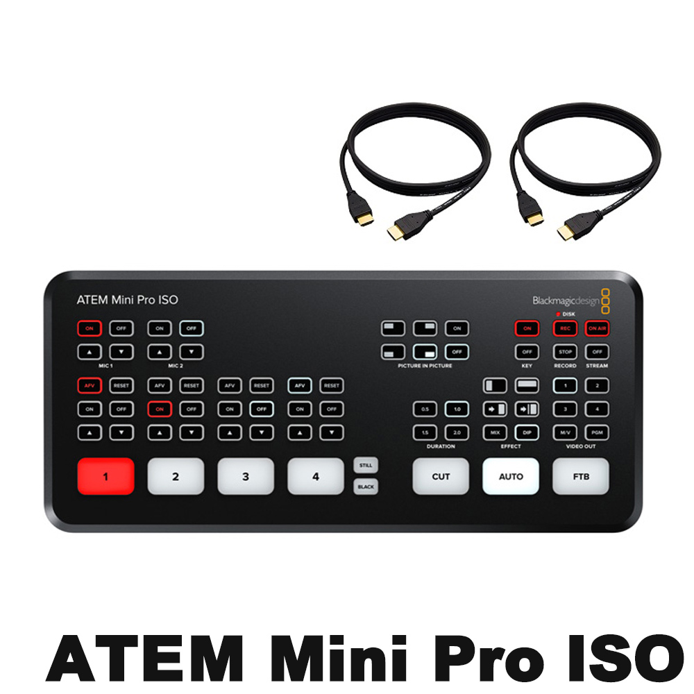 コーフル Blackmagic Design ATEM Mini Pro ISO コンデンサーマイク1本付 配信セット