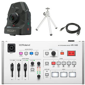 小型カメラ付WEB会議・生放送セット　Roland ビデオミキサー VR-1HD (XYマイク内蔵カメラ)