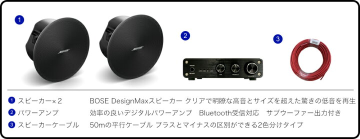 楽天市場】BOSE 天井埋込みスピーカー 上位版 DesignMax DM3C ブラック 