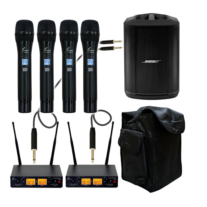 楽天市場】BOSE 簡易PAセット S1 Pro + (ケース/ワイヤレスマイク4本 