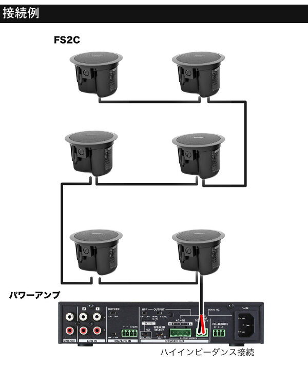 楽天市場】BOSE ボーズ FS2CB 黒 3ペア(6台) Bluetooth受信対応 アンプ 