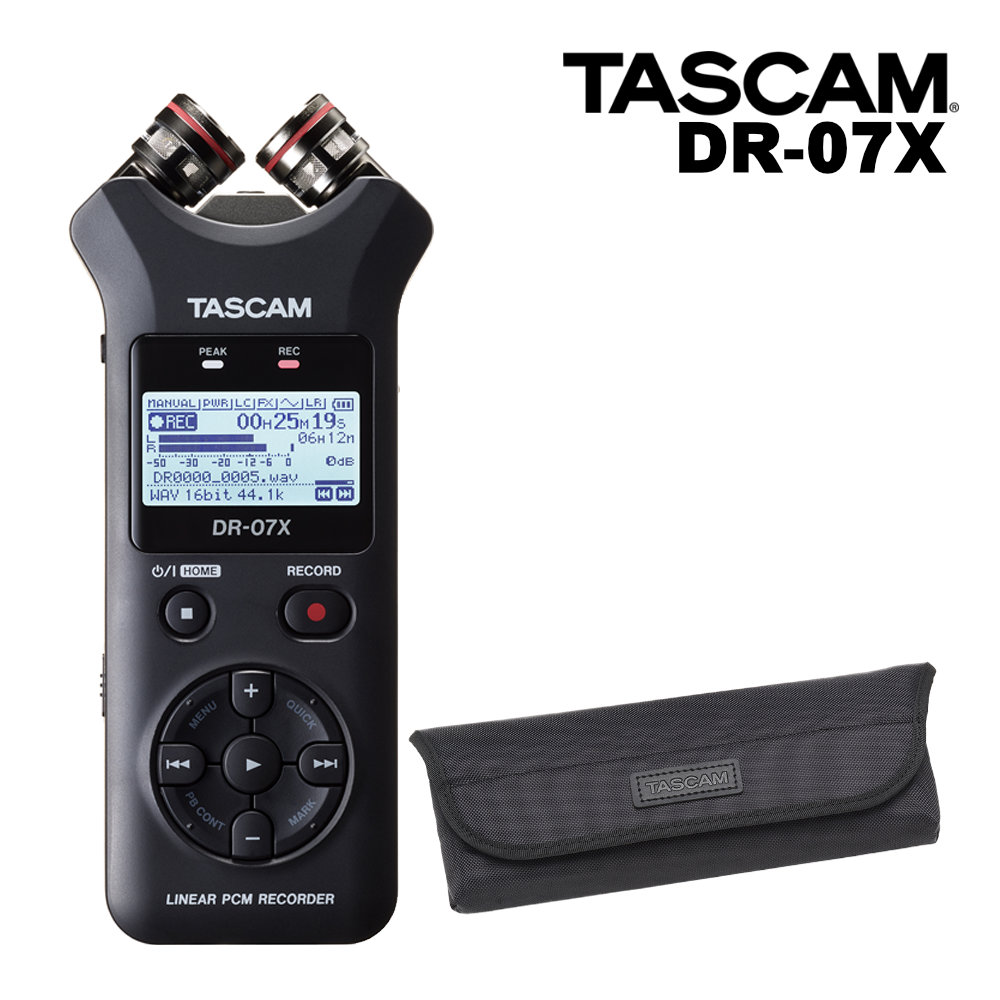TASCAM DR-07X リニアPCMレコーダー本体 ソフトケースセット