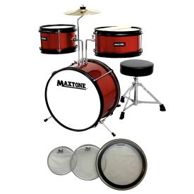 即納可能■ドラムセット 子供用 ミニ ドラムセット MAXTONE　MX-60　RED(レッド)　ジュニア(キッズ)ドラム 交換用ヘッド付きセット